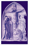 Krausz Lajos szobrászművész templomkertben lévő alkotását (A fájdalmas Szűzanya útja - V. A kereszt alatt) ábrázolja a Szervita Rendház kiadásában készült képeslap.
